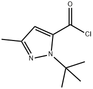 1-叔丁基-3-甲基-1H-吡唑-5-羰酰氯 結構式