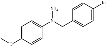 1-(4-Bromobenzyl)-1-(4-methoxyphenyl)hydrazine Struktur