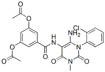 Benzamide,  3,5-bis(acetyloxy)-N-[6-amino-1-(2-chlorophenyl)-1,2,3,4-tetrahydro-3-methyl-2,4-dioxo-5-pyrimidinyl]- Struktur