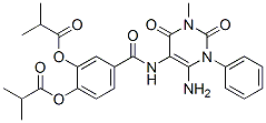 Propanoic  acid,  2-methyl-,  4-[[(6-amino-1,2,3,4-tetrahydro-3-methyl-2,4-dioxo-1-phenyl-5-pyrimidinyl)amino]carbonyl]-1,2-phenylene  ester  (9CI) Struktur