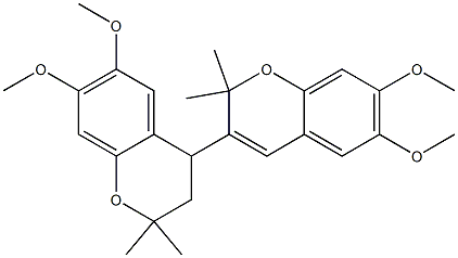 2,2,2',2'-Tetramethyl-6,6',7,7'-tetramethoxy-3',4'-dihydro-3,4'-bi[2H-1-benzopyran] Struktur