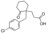 3-[1-[(4-chlorophenyl)methyl]-2-oxo-cyclohexyl]propanoic acid Struktur