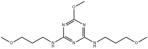 2-Methoxy-4,6-bis(3-methoxypropylamino)-1,3,5-triazine Struktur