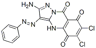 Pyrazolo[5,1-b]quinazoline-5,8,9(4H)-trione,  2-amino-6,7-dichloro-3-(phenylazo)-  (9CI) Struktur