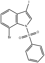 7-Bromo-3-iodo-1-(phenylsulfonyl)-1H-indole Struktur