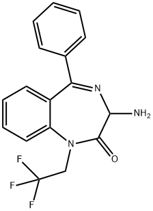 2H-1,4-Benzodiazepin-2-one, 3-aMino-1,3-dihydro-5-phenyl-1-(2,2,2-trifluoroethyl)- Struktur