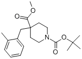 1-BOC-4-[(2-METHYLPHENYL)METHYL]-4-PIPERIDINECARBOXYLIC ACID METHYL ESTER Struktur