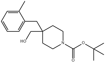 1-BOC-4-[(2-METHYLPHENYL)METHYL]-4-(HYDROXYMETHYL)-PIPERIDINE Struktur