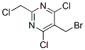 5-(bromomethyl)-4,6-dichloro-2-(chloromethyl)pyrimidine Struktur