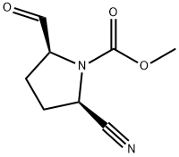 1-Pyrrolidinecarboxylicacid,2-cyano-5-formyl-,methylester,(2R-cis)-(9CI) Struktur