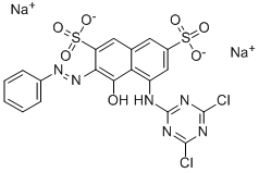 Dinatrium-5-[(4,6-dichlor-1,3,5-triazin-2-yl)amino]-4-hydroxy-3-(phenylazo)naphthalin-2,7-disulfonat