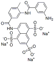 trisodium 8-[[3-[(3-aminobenzoyl)amino]-4-methylbenzoyl]amino]naphthalene-1,3,5-trisulphonate Struktur