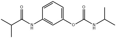 Isopropylcarbamic acid 3-[(2-methylpropionyl)amino]phenyl ester Struktur