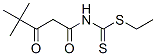 N-ethylsulfanylcarbothioyl-4,4-dimethyl-3-oxo-pentanamide Struktur