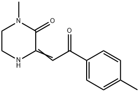 (3Z)-1-methyl-3-[2-(4-methylphenyl)-2-oxo-ethylidene]piperazin-2-one Struktur