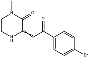 (3Z)-3-[2-(4-bromophenyl)-2-oxo-ethylidene]-1-methyl-piperazin-2-one Struktur