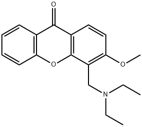 4-(Diethylamino)methyl-3-methoxy-9H-xanthen-9-one Struktur