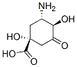 Cyclohexanecarboxylic acid, 3-amino-1,4-dihydroxy-5-oxo-, [1R-(1alpha,3beta,4alpha)]- Struktur