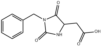 (1-Benzyl-2,5-dioxoimidazolidin-4-yl)acetic acid Struktur