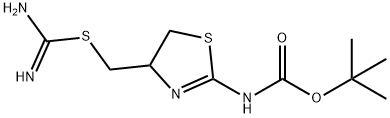 Carbamic  acid,  [4-[[(aminoiminomethyl)thio]methyl]-4,5-dihydro-2-thiazolyl]-,  1,1-dimethylethyl  ester  (9CI) Struktur