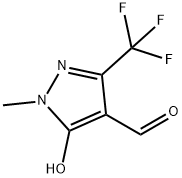 5-Hydroxy-1-methyl-3-trifluoromethyl-1H-pyrazole-4-carbaldehyde Struktur