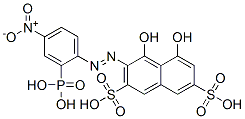 4,5-Dihydroxy-3-[(4-nitro-2-phosphonophenyl)azo]-2,7-naphthalenedisulfonic acid Struktur