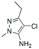 1H-Pyrazol-5-amine,  4-chloro-3-ethyl-1-methyl- Struktur