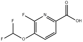 5-Difluoromethoxy-6-fluoropicolinic acid Struktur