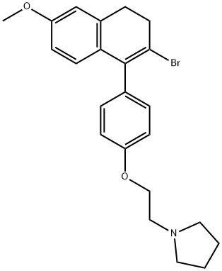 1-{2-[4-(2-BROMO-6-METHOXY-3,4-DIHYDRO-1-NAPHTHYL)PHENOXY]ETHYL}PYRROLIDINE Struktur