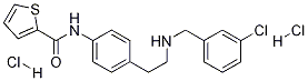 N-[4-[2-[[(3-Chlorophenyl)methyl]amino]ethyl]phenyl]-2-thiophenecarboxamidedihydrochloride Struktur