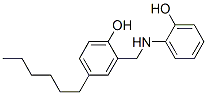 2-(2-Hydroxyphenylaminomethyl)-4-hexylphenol Struktur