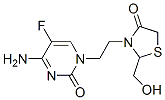 4-amino-5-fluoro-1-[2-[2-(hydroxymethyl)-4-oxo-thiazolidin-3-yl]ethyl] pyrimidin-2-one Struktur