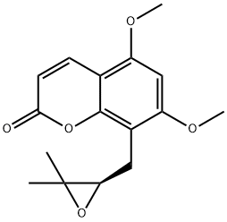 (+)-8-[(3,3-Dimethyloxiran-2-yl)methyl]-5,7-dimethoxy-2H-1-benzopyran-2-one Struktur