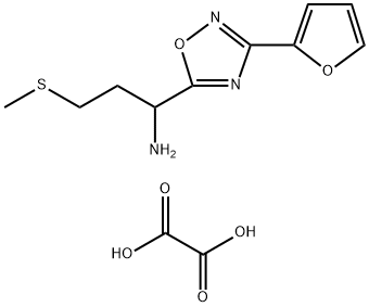 1-(3-(Furan-2-yl)-1,2,4-oxadiazol-5-yl)-3-(methylthio)propan-1-amine oxalate Struktur