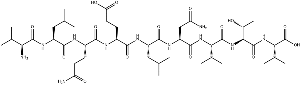 H-VAL-LEU-GLN-GLU-LEU-ASN-VAL-THR-VAL-OH Struktur