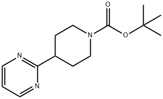 4-(2-Pyrimidinyl)-1-piperidinecarboxylic acid 1,1<br>-dimethylethyl ester Struktur