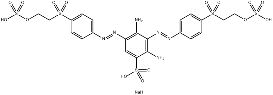 Benzenesulfonic acid, 2,4-diamino-3,5-bis4-2-(sulfooxy)ethylsulfonylphenylazo-, sodium salt Struktur