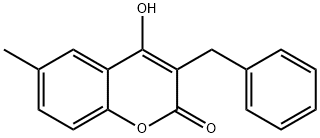 2H-1-Benzopyran-2-one, 4-hydroxy-6-Methyl-3-(phenylMethyl)- Struktur