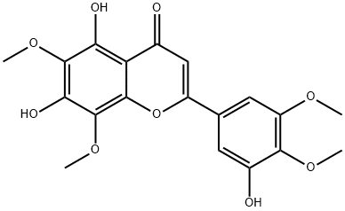 5,7-Dihydroxy-2-(3-hydroxy-4,5-dimethoxyphenyl)-6,8-dimethoxy-4H-1-benzopyran-4-one Struktur