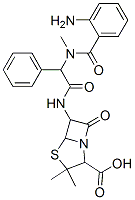 4-Thia-1-azabicyclo[3.2.0]heptane-2-carboxylicacid,6-[2-(o-amino-N-methylbenzamido)-2-phenylacetamido]-3,3-dimethyl-7-oxo-,DL-(8CI) Struktur