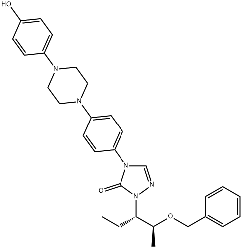 2-[(1S,2S)-1-乙基-2-芐氧基丙基]-2,4-二氫-4-[4-[4-(4-羥基苯基)-1-哌嗪基]苯基]-3H-1,2,4-三氮唑-3-酮 結(jié)構(gòu)式