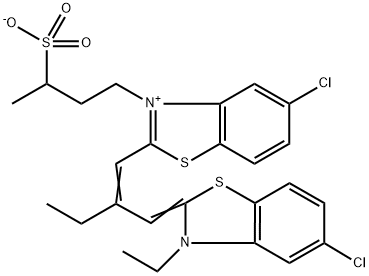 5-chloro-2-[2-[(5-chloro-3-ethyl-3H-benzothiazol-2-ylidene)methyl]but-1-enyl]-3-(3-sulphonatobutyl)benzothiazolium Struktur