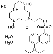 1-(2-(5-(DIMETHYLAMINO)-1-NAPTHALENESULFONAMIDO)ETHYL)-1,4,7,10-TETRAAZACYCLODODECANE, TETRAHYDROCHLORIDE, DIHYDRATE Struktur