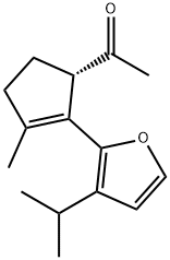 1-[(S)-3-Methyl-2-(3-isopropylfuran-2-yl)-2-cyclopenten-1-yl]ethanone Struktur