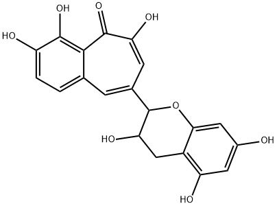 8-[(3,4-Dihydro-3,5,7-trihydroxy-2H-1-benzopyran)-2-yl]-3,4,6-trihydroxy-5H-benzocyclohepten-5-one Struktur