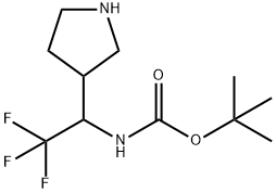 (2,2,2-Trifluoro-1-pyrrolidin-3-yl-ethyl)-carbamic acid tert-butyl ester Struktur