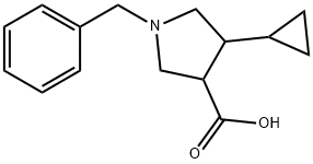 1-Benzyl-4-cyclopropyl-3-pyrrolidinecarboxylic acid Struktur