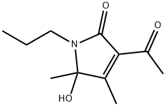 2H-Pyrrol-2-one, 3-acetyl-1,5-dihydro-5-hydroxy-4,5-dimethyl-1-propyl- (9CI) Struktur