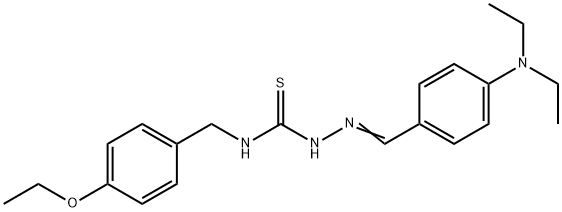 Hydrazinecarbothioamide, 2-((4-(diethylamino)phenyl)methylene)-N-((4-e thoxyphenyl)methyl)- Struktur