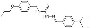 Hydrazinecarbothioamide, 2-((4-(diethylamino)phenyl)methylene)-N-((4-p ropoxyphenyl)methyl)- Struktur